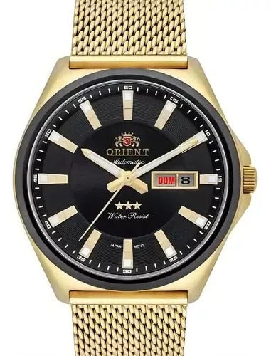 Relógio Orient Automático Dourado Pulseira Esteira