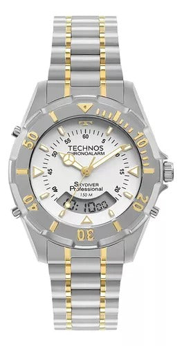 Relógio Technos Prata Skydiver Bicolor