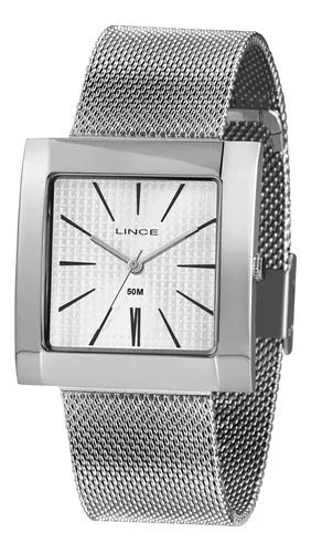 Relógio Lince Retangular Vintage Prata