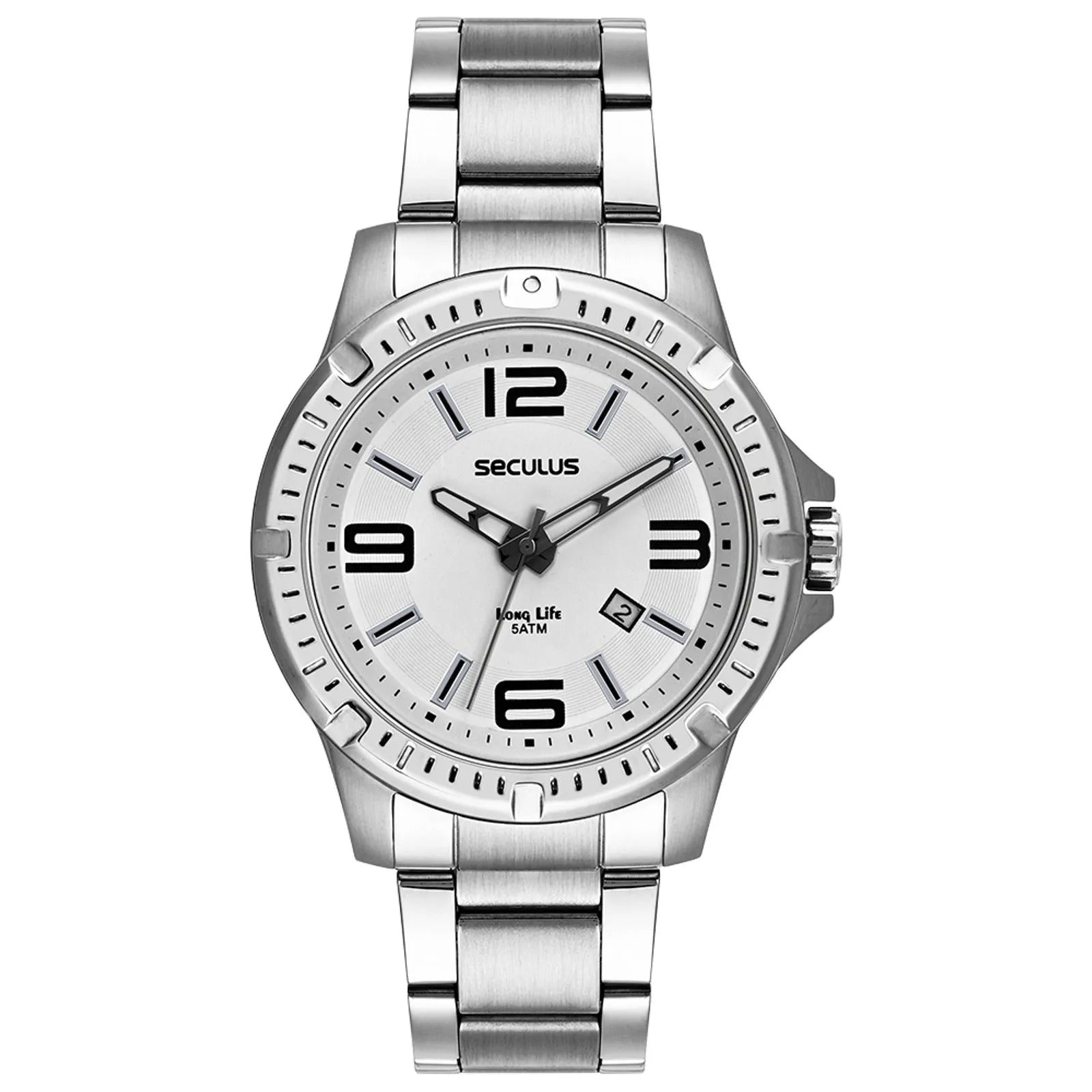 Relógio Seculus Analógico Prata