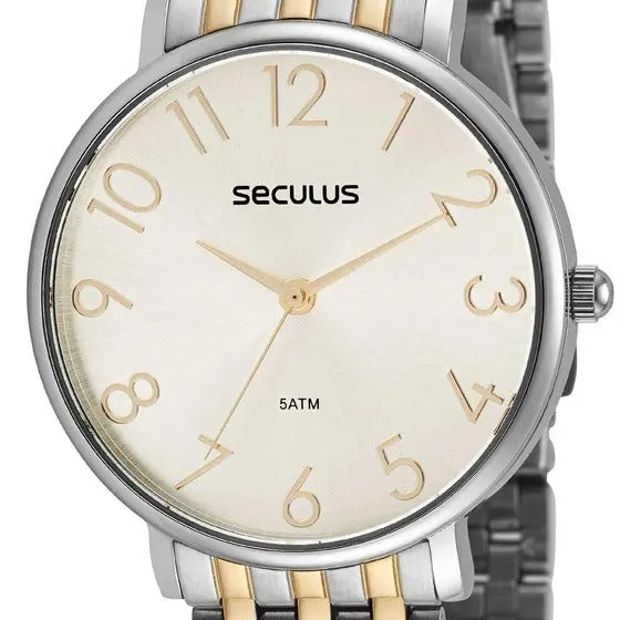 Relógio Seculus Análógico Bicolor