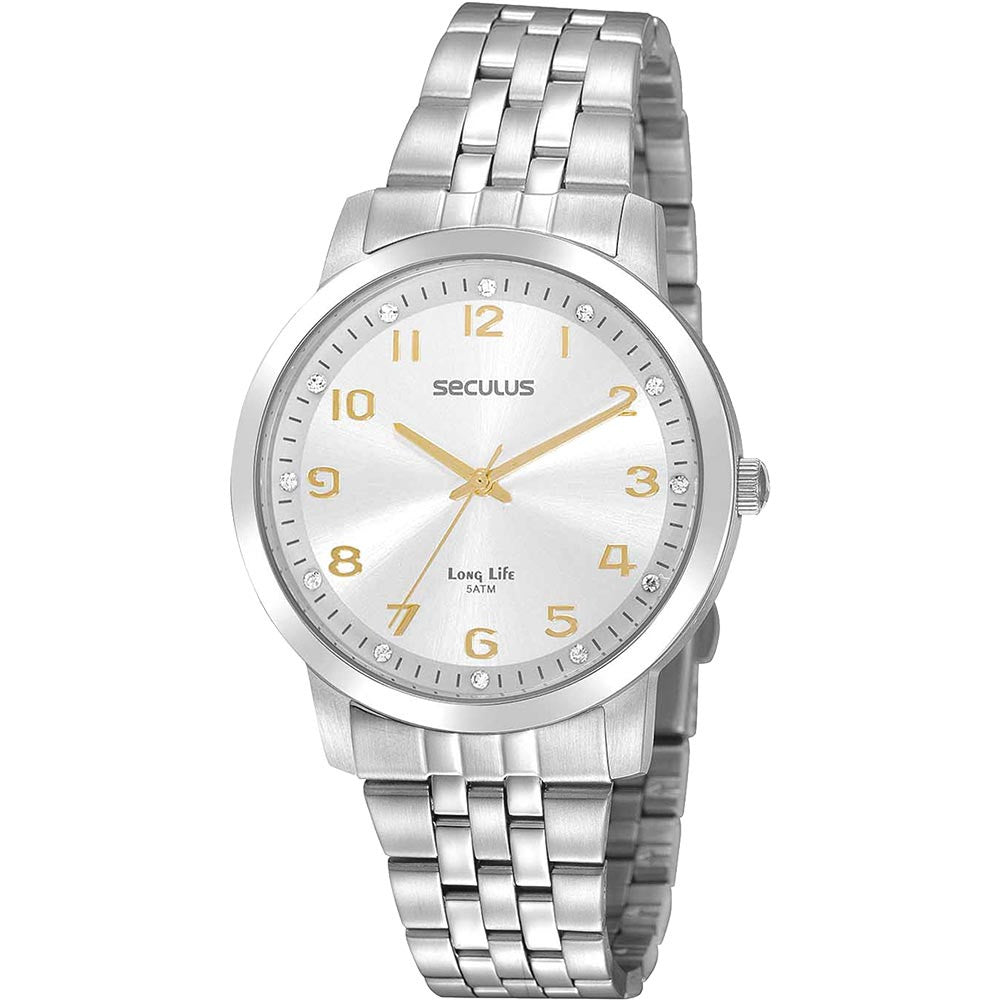 Relógio Seculus Analógico Prata