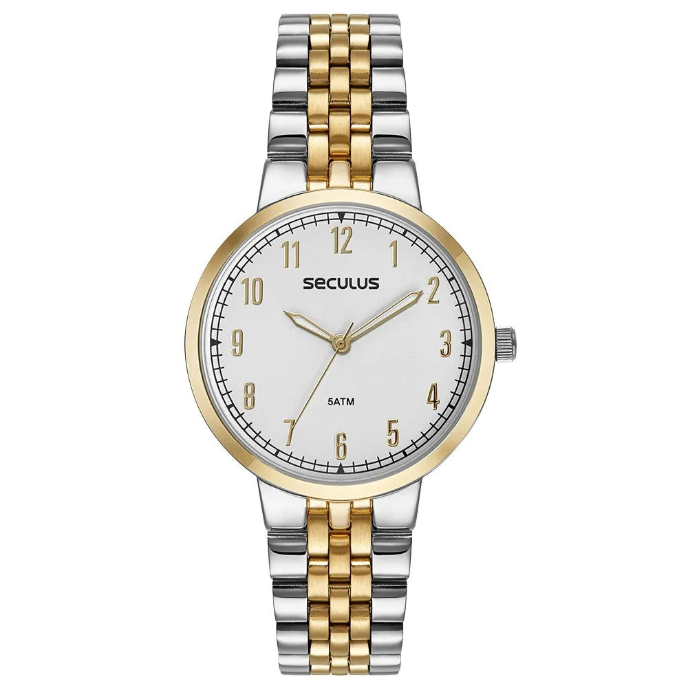 Relógio Seculus Analógico Bicolor
