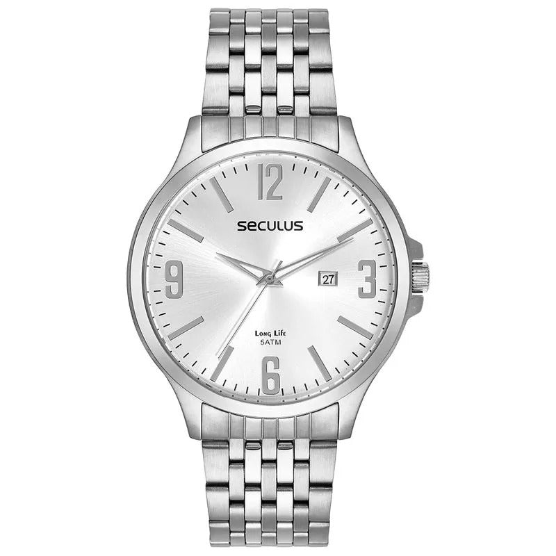 Relógio Seculus Analógico Prata