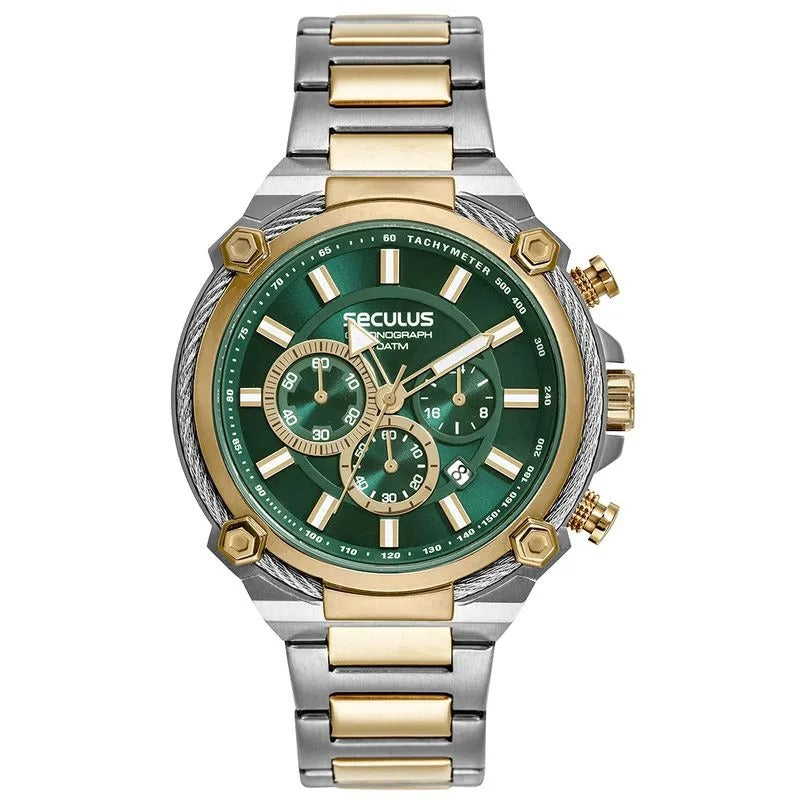 Relógio Seculus Analógico Bicolo Cronógrafo