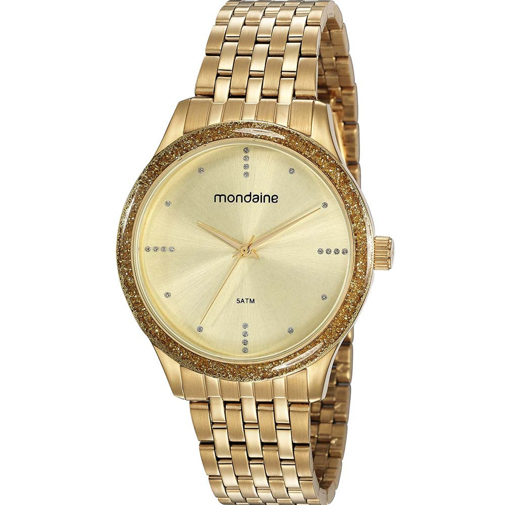 Relógio Mondaine Analógico Dourado