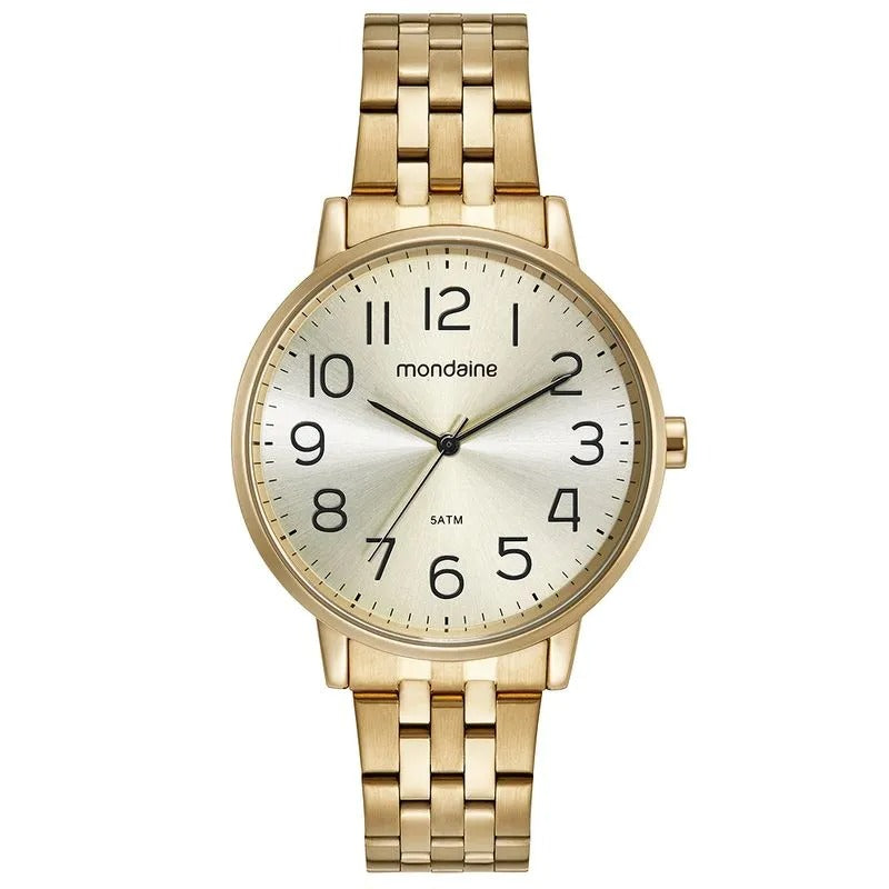 Relógio Mondaine Analógico Dourado
