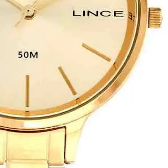 Relógio Lince Analógico Dourado