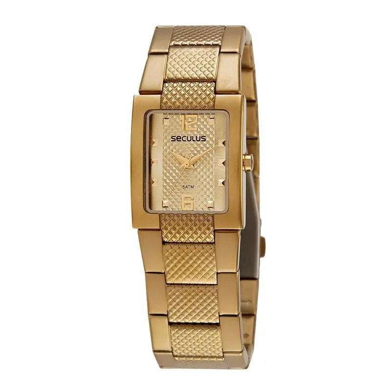 Relógio Seculus Analógico Bracelete Dourado