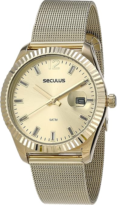 Relógio Seculus Analógico Dourado