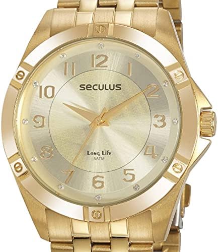Relógio Seculus Analógico Dourado