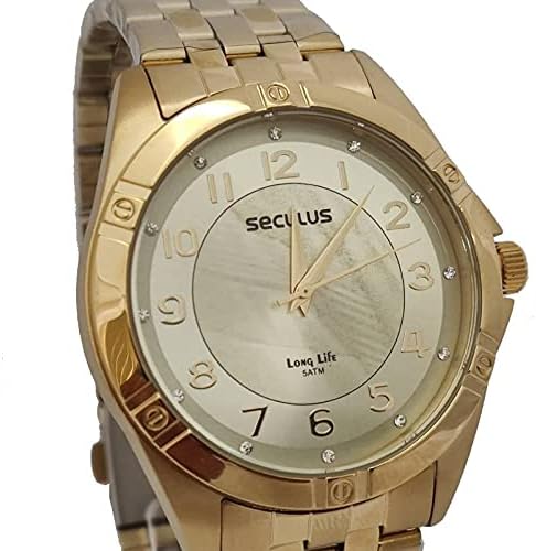 Relógio Seculus Analógico Dourado