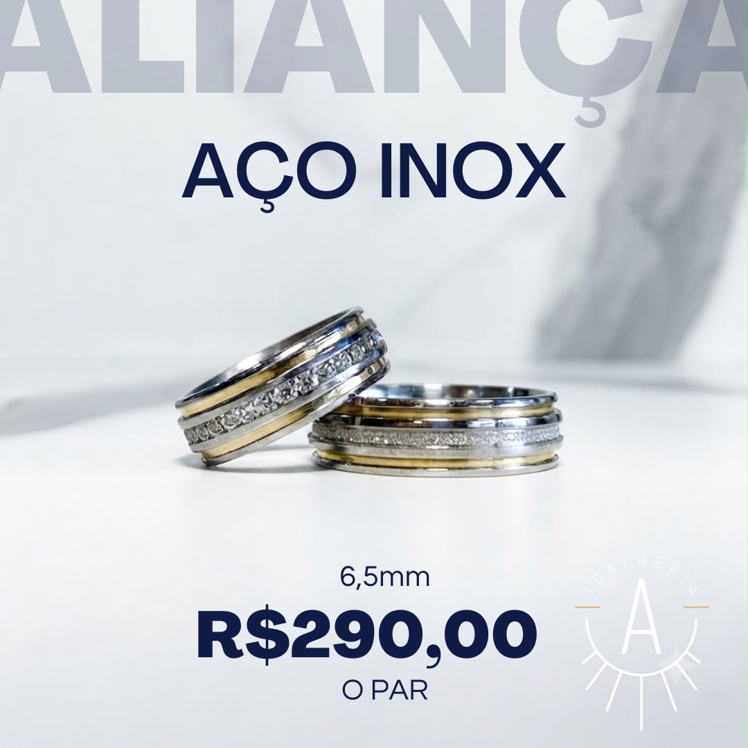 Aliança fio central e dois fio laterais dourados