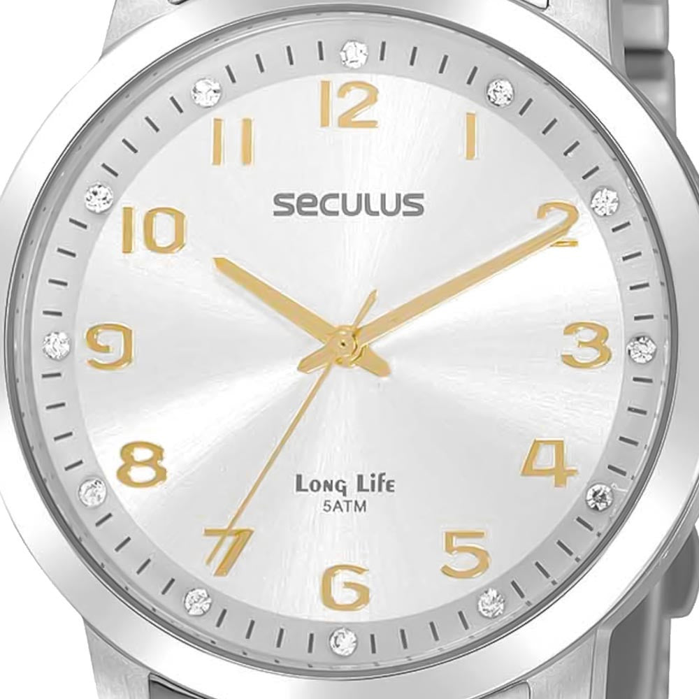 Relógio Seculus Analógico Prata