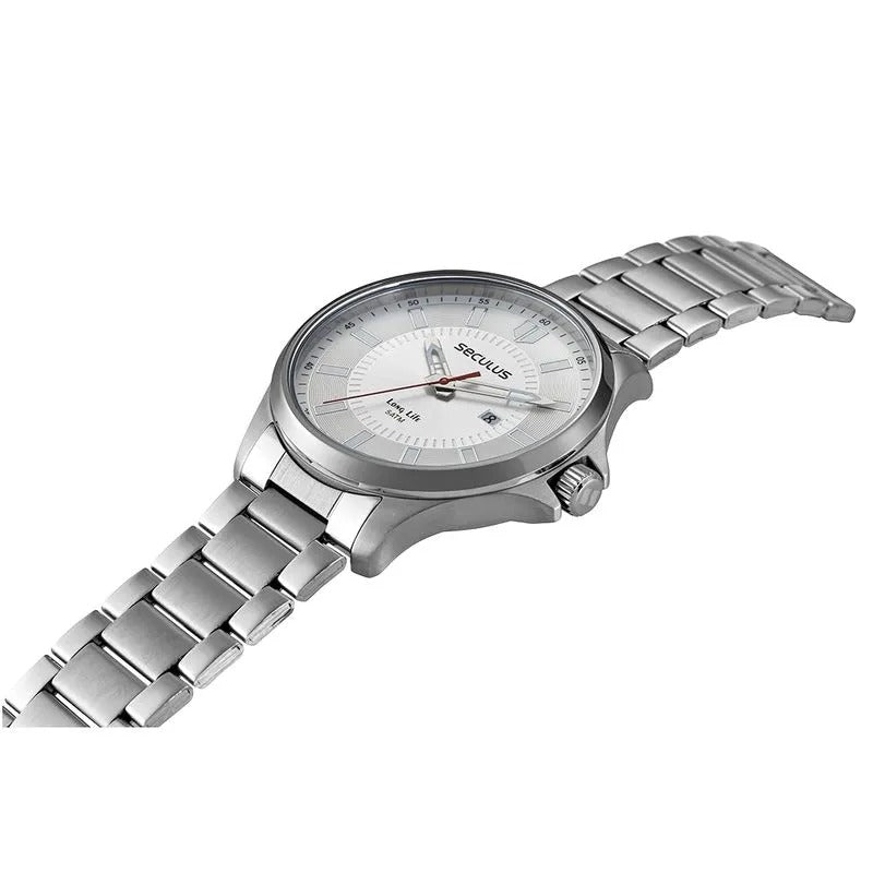 Relógio Seculus Analógico Prata Long life