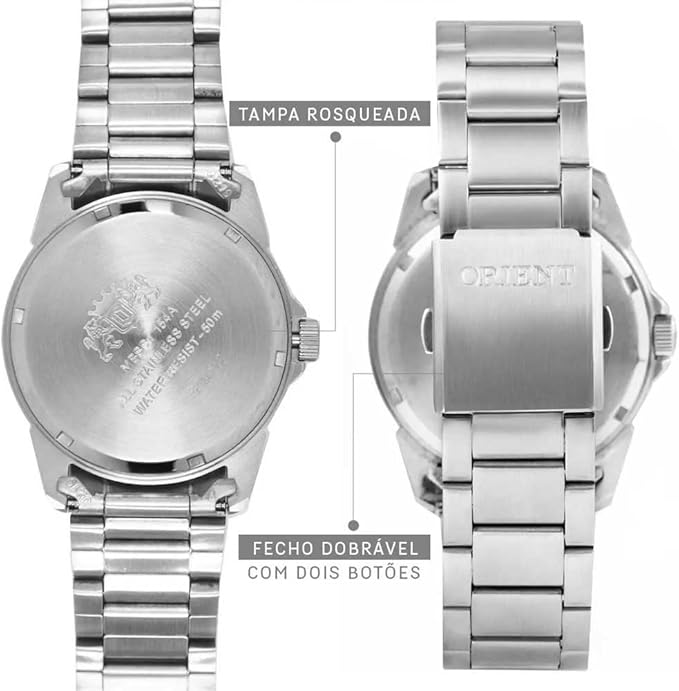 Relógio Orient Analógico Prata