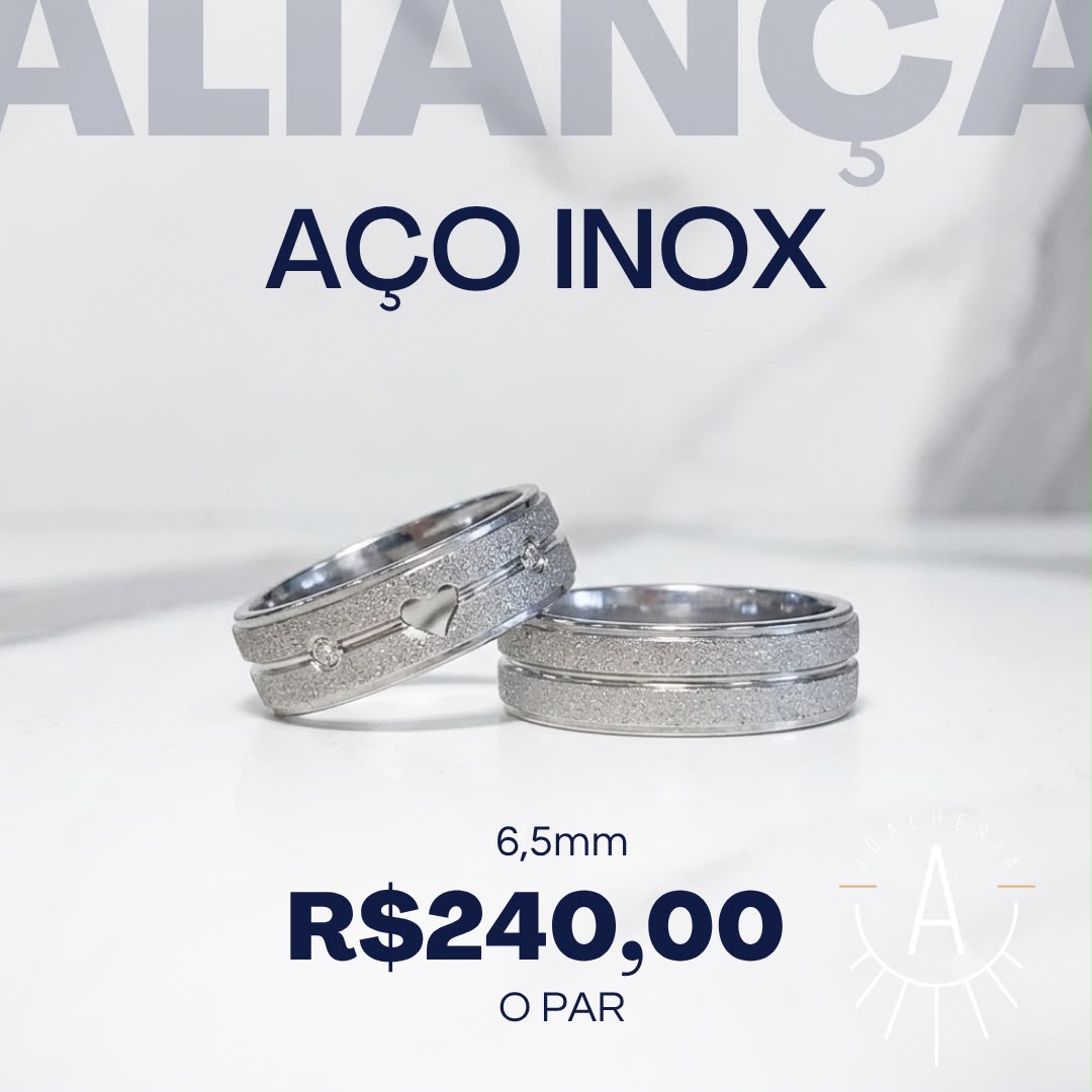 Aliança diamantada coração