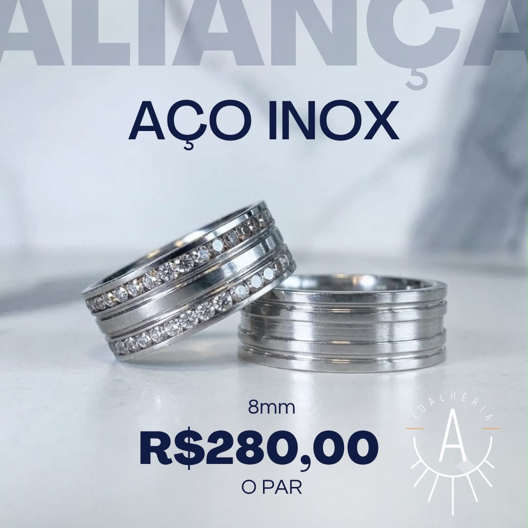 Aliança dois fios cravejadas