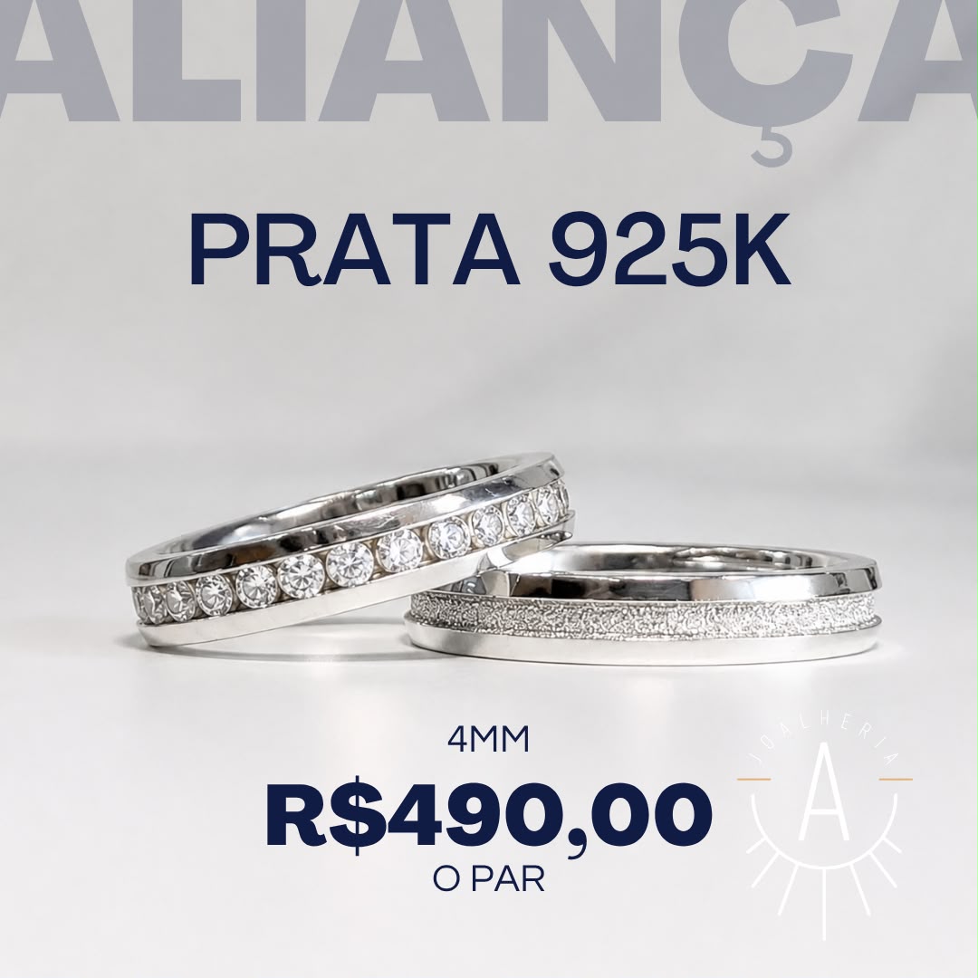 Aliança abaulada fio central cravejado