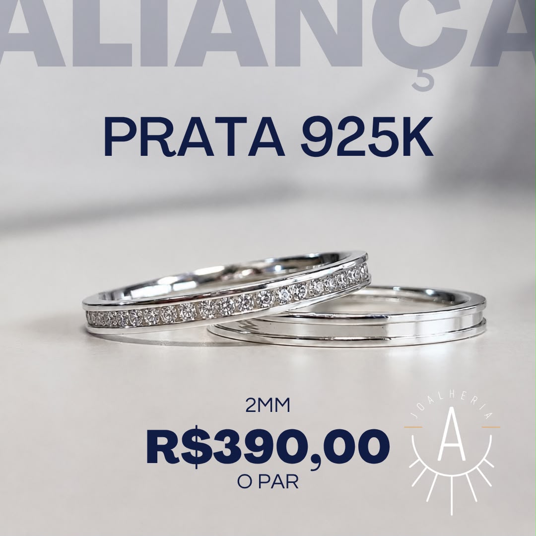 Aliança cravejada