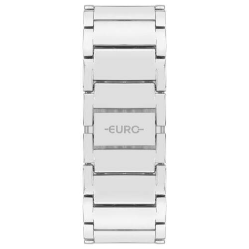 Relógio Euro Feminino  Bracelete Retangular Prateado