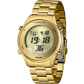 Relógio Lince Digital Dourado