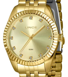 Relógio Lince Analógico Dourado