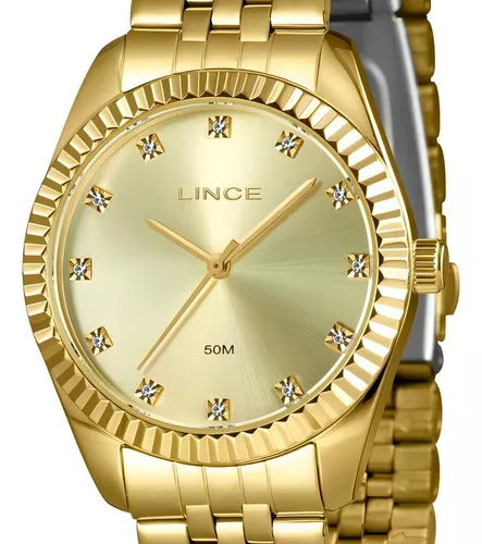 Relógio Lince Analógico Dourado