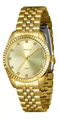 Relógio Lince Analógico Dourado