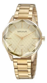 Relógio Seculus Analógico Dourado