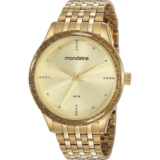 Relógio Mondaine Analógico Dourado