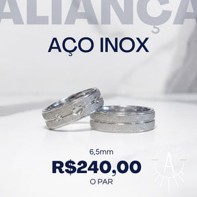 Aliança diamantada coração