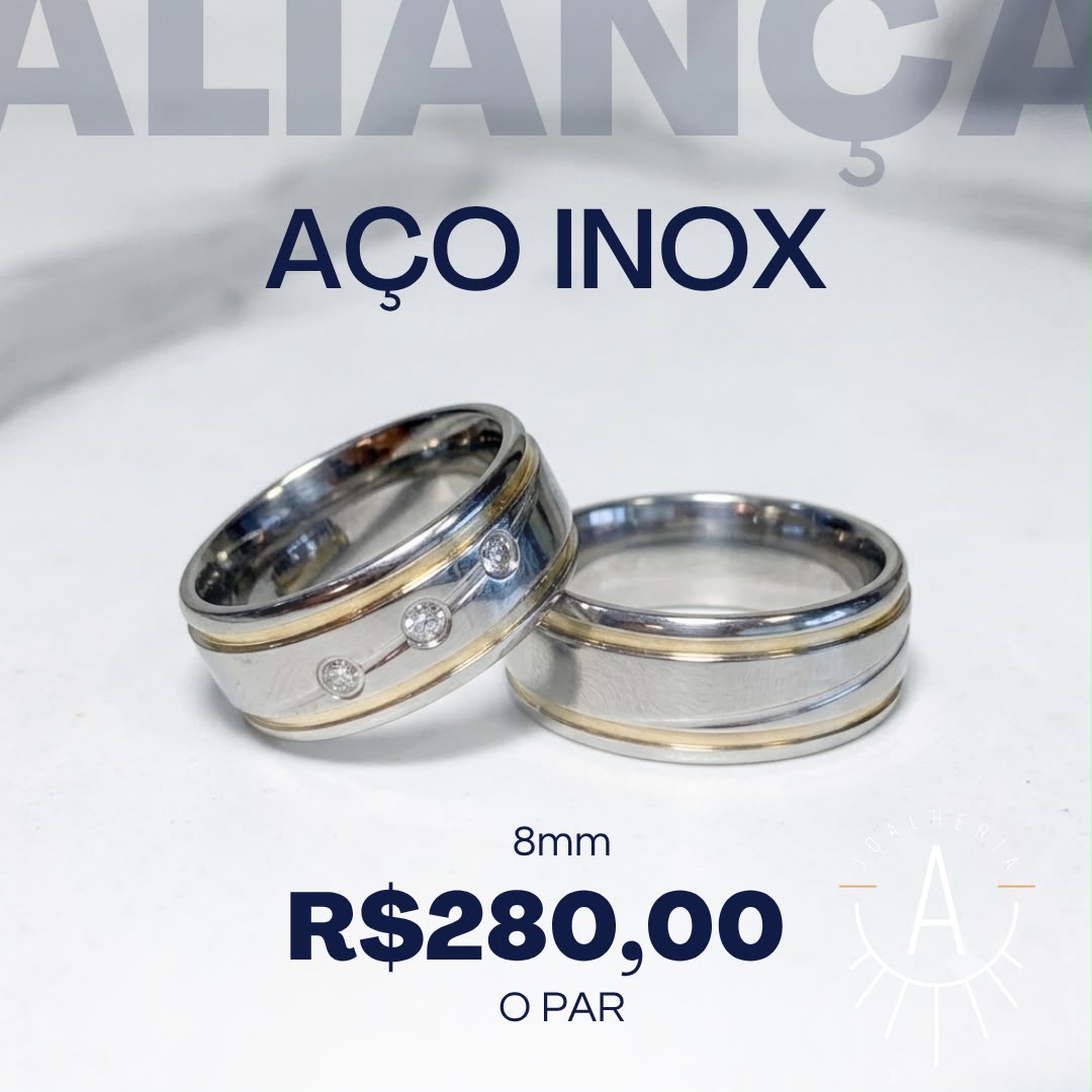 Aliança dois fio laterais