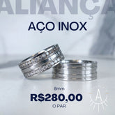Aliança dois fios cravejadas