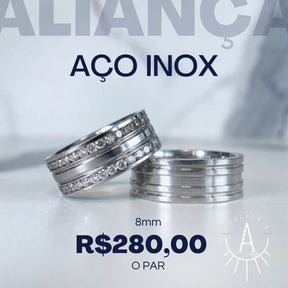 Aliança dois fios cravejadas
