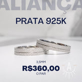 Aliança diamantada fio central