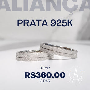 Aliança diamantada fio central