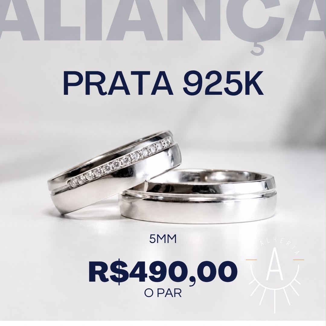 Aliança fio lateral cravejado