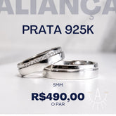 Aliança fio lateral cravejado