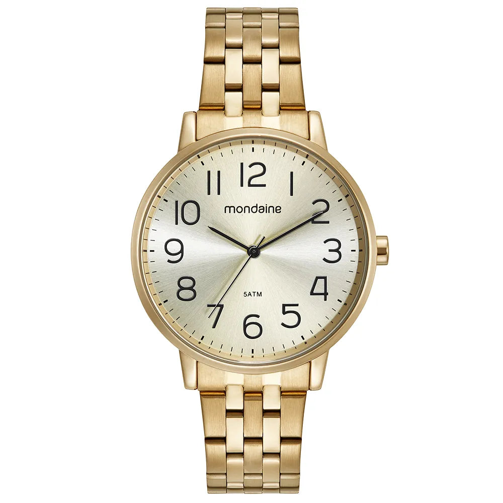 Kit Relógio Feminino Casual Dourado Com Semijoias